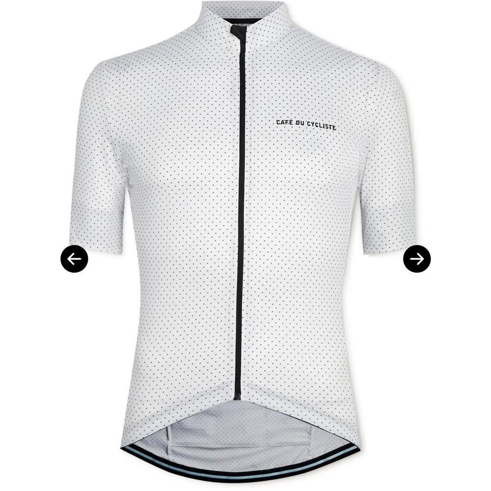 Cafe Du Cycliste Fleurette Cycling Jersey Top Jacket Polka Dot Men's L White Dot